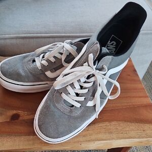 Vans Suede Gray and White Sneakers Size 10H (Extra Wide)